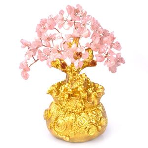 Objets décoratifs Figurines apporter anniversaire Shui argent cadeau Mini bonsaï porte-bonheur Style Feng maison cristal Wealth209F
