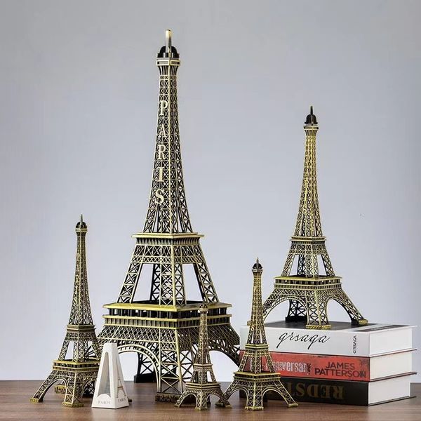 Objetos decorativos Estatuillas Bronce París Torre Eiffel Artesanía de metal Accesorios de decoración del hogar Estatuilla Estatua Modelo Recuerdo Diseño de interiores del hogar 230922