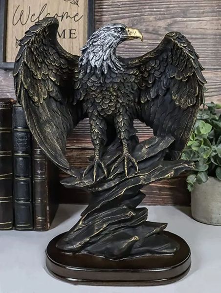 Objets décoratifs Figurines Bronze Résine Aigle À Collectionner Décoratif Aigle Statue Décor À La Maison Décor De Bureau Statue Art Anniversaire Cadeau De Vacances 231113