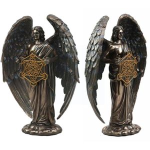 Decoratieve objecten Figurines Bronzed Seraphim Six Winged Guardian Angel With Sword Home and Resin Decoration Big beelden standbeeld Serpent G7T0 230105