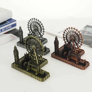 Objets décoratifs Figurines Bronzers Highlighters Le London Eye Tower Bridge Build Building Model Metal Antique Bronze Figurine World Forme Fandmark Archite