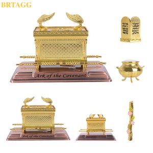 Decoratieve objecten Figurines brtagg de ark van het convenant replica standbeeld goud verguld met inhoud