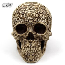 Decoratieve objecten Beeldjes BUF Modern Hars Standbeeld Retro Schedel Decor Woondecoratie Ornamenten Creatieve Kunst Carving Sculpturen Model Halloween Geschenken 230710