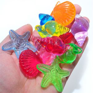 Decoratieve objecten Figurines Bulk Lot Acryl Crystal Animal and Conch Shape Kids Toys Atmusement Park Kleurrijke Stone Game Pieces voor Board Games Accessoires 230428