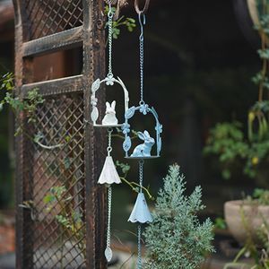 Decoratieve objecten Beeldjes Bunny Rabbit Windgong Outdoor Garden Decor Wedding Christmas Memorial Gift 230705