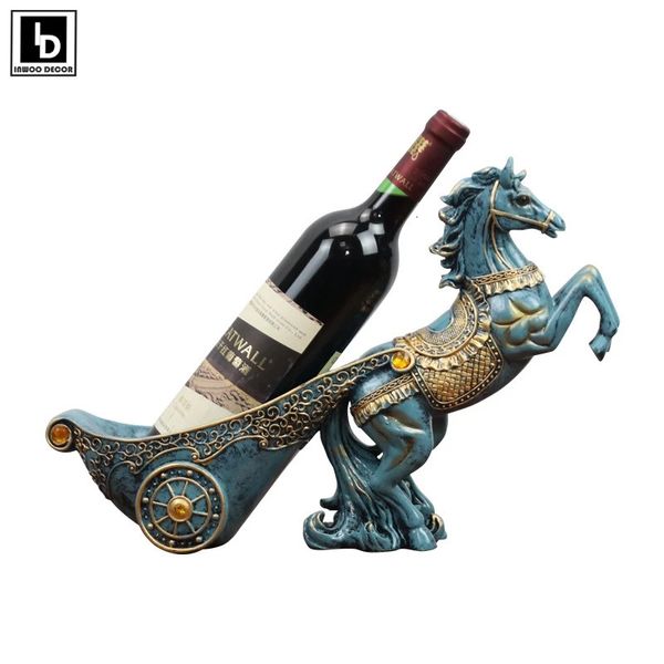 Objetos decorativos Figuras Carro Caballo Estante para vinos Gabinete Estatua Escultura Bar Almacenamiento Soporte para botellas de vino Cestas Sala de estar Decoración del hogar Regalos 231130