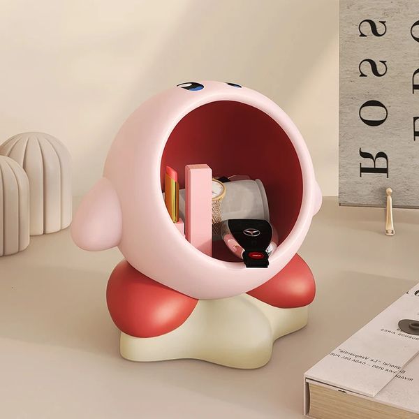 Objets décoratifs Figurines dessin animé Anime grande bouche boîte de rangement mignon Kirbys support statue porche Table ornement collations clés boîte de rangement salon décor à la maison 231109