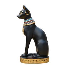 Objets décoratifs Figurines Chat Statue Ornement Figurine Égyptienne Décoration Vintage Déesse Maison Jardin Mini Animal 230809