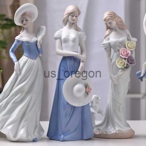 Objets Décoratifs Figurines En Céramique Ballet Fille Statue Figurines Fée Jardin Jupe Moderne Beauté Sculpture Décoration De Mariage Intérieur Décor À La Maison