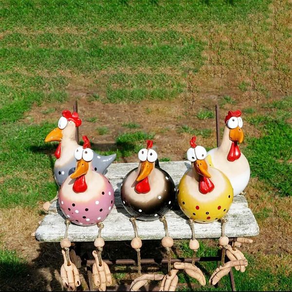 Objetos decorativos Figuras Cerámica Pollo Hilde Jardín Decoración Animal Figura Enchufe Cerámica Artesanía Paisaje Adorno Miniaturas YJ 230419