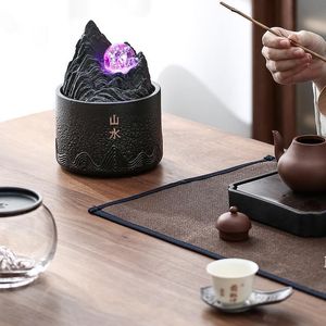 Objets décoratifs Figurines Céramique Eau qui coule Décoration Usb Socket Bureau Feng Shui Roue Transfert Boule Fontaine Caractéristique Lucky Orna