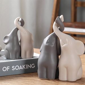 Decoratieve objecten Figurines Ceramics Elephant Figurines Crafts Europa Animal Ornamenten Handwerk Miniaturen Geschenken voor Home Wedding Decoration Crafts 221008