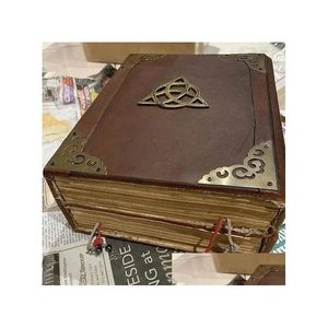 Objets décoratifs Figurines Charmed Book of Shadows Green Journal Er Bound Blank et doublé 350 pages Spell Record Spellbook Vinta Dhdvy