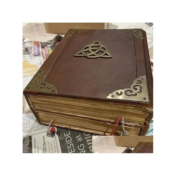 Objetos decorativos Figuras Charmed Book of Shadows Green Journal Er Bound Blank and Floin 350 Pages Hechizo Record Spellbook Vinta Dhdvy