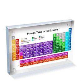 Decoratieve objecten Figurines Chemisch element Display Acryl Periodiek systeem met elementen Afbeelding Kinderen Chemie Onderwijs School Home Decoratie 220928