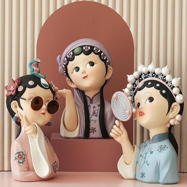 Objets décoratifs Figurines Chinoiserie Home Table Decoration,Figurin Decor Model,Figurines for Interior,House Living Room Statue,Resin S
