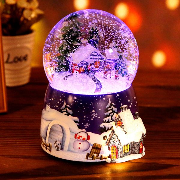 Objets décoratifs Figurines Boule de cristal de Noël Boîte à musique Chargement USB avec lumière Rotation Cadeau d'anniversaire Sky Cit Spirited Away Memory Meet Etc 221206