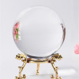 Decoratieve objecten Beeldjes Clear Crystal Ball Ambachten Ballen Gift Healing Sphere P ography Props Gifts Kunstmatige glazen bol 230713