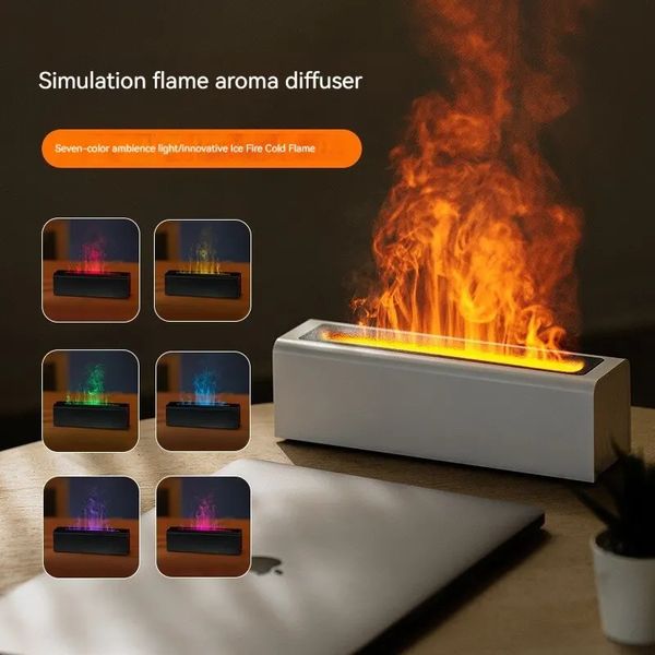Objets décoratifs Figurines Simulation colorée diffuseur de flamme prise USB parfum bureau maison Humidification 231122