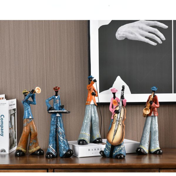 Objets décoratifs Figurines Creative American Band Décoration Instrument de Musique Modèle Salon Porche Arts et Artisanat Statue Sculpture Maison 230914