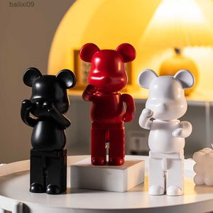 Objets décoratifs Figurines Creative Ours Sculpture Haut-parleur Bluetooth Usb Haut-parleur décoratif portable Voyage Lecteur de musique Figurines pour cadeau intérieur T230710