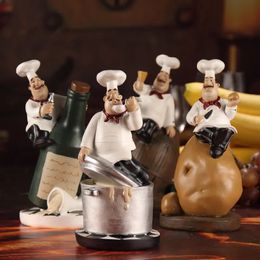 Decoratieve objecten beeldjes Creatief Chef Beeldje Hars Gourmet Cook Miniatuur Cadeau Ambacht Knickknack Ornament Home Decor Kunst Collectible 231007