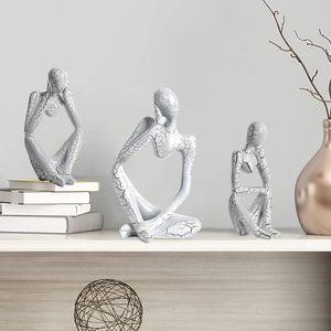 Decoratieve objecten Beeldjes Creatief Gebarsten Denker Sculptuur Abstract Hars Standbeelden Ornamenten Thuiskantoor Desktop Moderne kunst Decoratie Handwerk Geschenken 230830