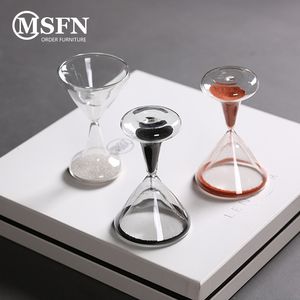 Objets décoratifs Figurines Creative Verre Sable Horloge Design Vin Forme Beau Sablier 1 Minute Minuterie Clessidra Bureau Décor Salon Ornements 230719