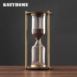 Decoratieve Objecten Beeldjes Creatieve Metalen Zandloper Zandloper Europese Retro Kantoor Boekenplank Studie Ornamenten Decoratie Zand Klok Timer L230724