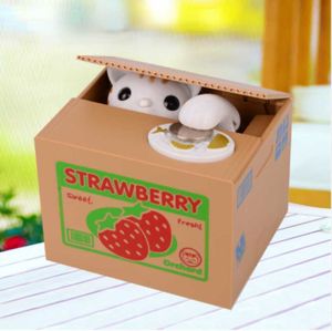 Decoratieve objecten Figurines Creative Piggys Bank Steal Money Cat Piggy Banks Panda Coin Box Kids Money Automatic Money Box MJ070301 G230523