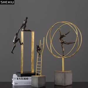 Decoratieve Objecten Beeldjes Creatief Hars Gymnast Kunst Sculptuur Decoratie Desktop Prachtige Ambachten Abstract Figuur Standbeeld Beeldjes Thuis 231114