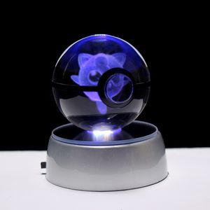 Objets décoratifs Figurines Boule de cristal Gravure laser Sphère de verre 3D avec base de lumière LED Global Home Decor Anniversaire Cadeaux de Noël 230701