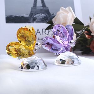 Decoratieve objecten Figurines Crystal Handgemaakte vlinder Figurine Miniatuur Dier Craft Glas Ornament Home Decoratie Papergewicht Verjaardag Geschenk 230224