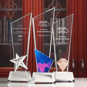 Objetos decorativos Figuras Trofeo de cristal Impresión en color personalizada como premio Entrega de películas deportivas en nombre de la decoración del hogar de cristal 221124