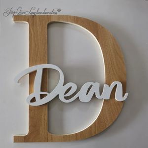 Decoratieve objecten beeldjes Op maat gemaakte houten letters Babykamer Muurhangende letters in scriptlettertype Babynaambord Kinderkamerdecoratie Houten letters 231117