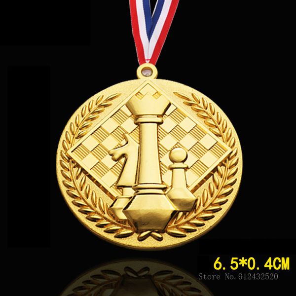 Objets décoratifs Figurines personnalisées créatives Go Échecs Médaille Listing Gold Silver Bronze Children's Student Games Competition Trophy Souvenir 230812