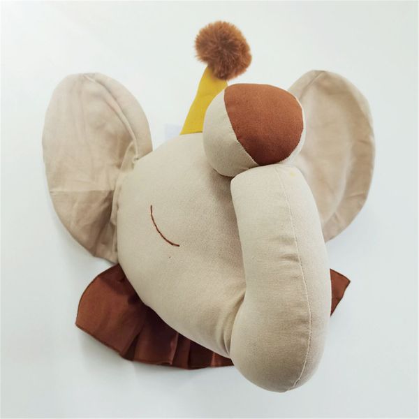 Objets décoratifs Figurines Mignon Animal Éléphant Tête En Peluche En Peluche Poupée Enfants Filles Chambre Tenture Murale Ornement Décoration De La Maison Pendentif Po Props 230515