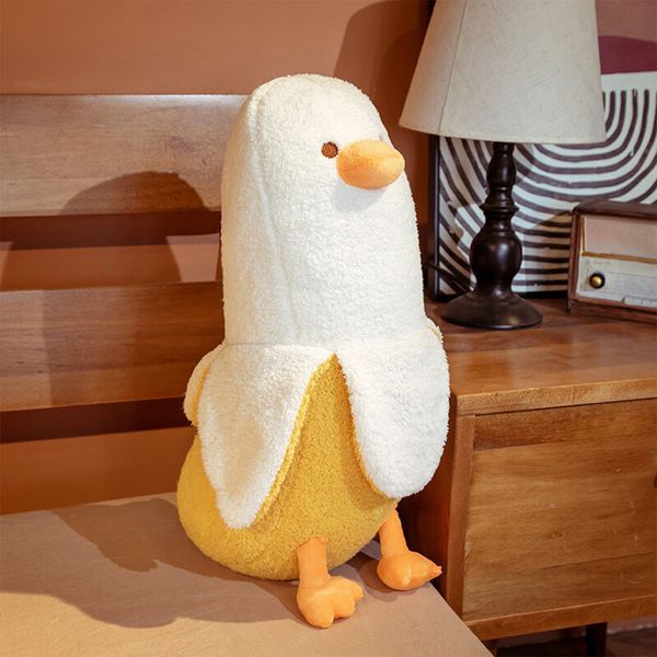 Objets décoratifs Figurines Mignon Banane Canard En Peluche Jouet Caneton Oreillers Dessin Animé Animaux En Peluche Doux Moelleux Peel Maison Salon Décoration 230818