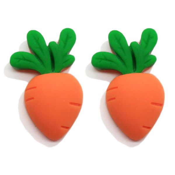 Figuritas de objetos decorativos, cabujón trasero plano de resina de zanahorias de dibujos animados bonitos para decoración de teléfono, artesanías de colección de recortes, lazo de pelo para niños DIY Ac