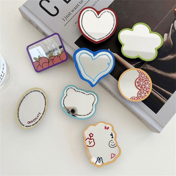 Objetos decorativos Figuras Lindo Amor Corazón Maquillaje Espejo Soporte Teléfono Agarre Tok Griptok Corea Soporte Anillo para iPhone 11 13 Accesorios Soporte para teléfono