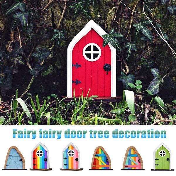 Objets décoratifs Figurines mignon Miniature fée Gnome fenêtre porte elfe maison cour Art jardin Sculpture Statues décor arbre