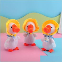 Objets décoratifs Figurines mignonnes pastorales Big Big White Goose Pendant Cartoon Keychain Plux Doll Trumpet Sac Drop Livrot Home Gard Dhfyt