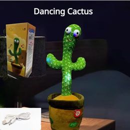 Decoratieve voorwerpen Beeldjes Dansende Cactus Herhaal Pratend Speelgoed Lied Luidspreker Wriemelen Zingen Praten Knuffel Knuffels voor babyvolwassenen 230905