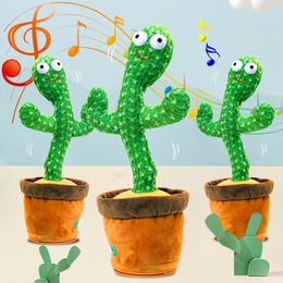 Decoratieve objecten Figurines Dancing Cactus speelgoed Herhaal praten USB -oplaad kan record Dansant Kids Education Toys Birthday cadeau 230221