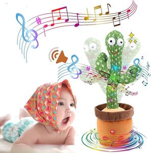 Objets décoratifs Figurines Danse Cactus Répéter Parler Jouet Chanson Haut-parleur Wriggle Sing Talk Peluche s pour bébé adulte s 230428