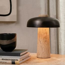 Objets décoratifs Figurines lampe de table inversée de designer danois veilleuse champignon nordique pour chambre à coucher salon el bureau éclairage de chevet en marbre simple 231017