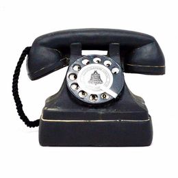 Decoratieve objecten beeldjes decoratieve zwarte hars oude telefoonmodellen retro huistelefoon vintage decoratie huistelefoon voor kamer 230914
