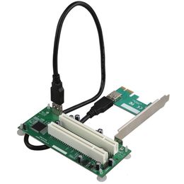 Objets décoratifs Figurines Bureau PCIExpress PCIE vers PCI Adaptateur Carte Pcie vers Double Emplacement Pci Carte d'extension USB 30 Convertisseur de Carte AddIn 221126