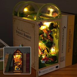 Decoratieve objecten beeldjes DIY Boekhoekje Poppenhuispakket 3D-puzzel Versier met meubels en LED-licht voor verjaardagen Kerstmis Valentijnsdag 231023
