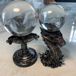 Decoratieve objecten Figurines Dragon Head Crystal Ball Holder Sphere Stand Display Base Wolf Head Miniature Desk Ornament Aesthetic Home Decor 230523